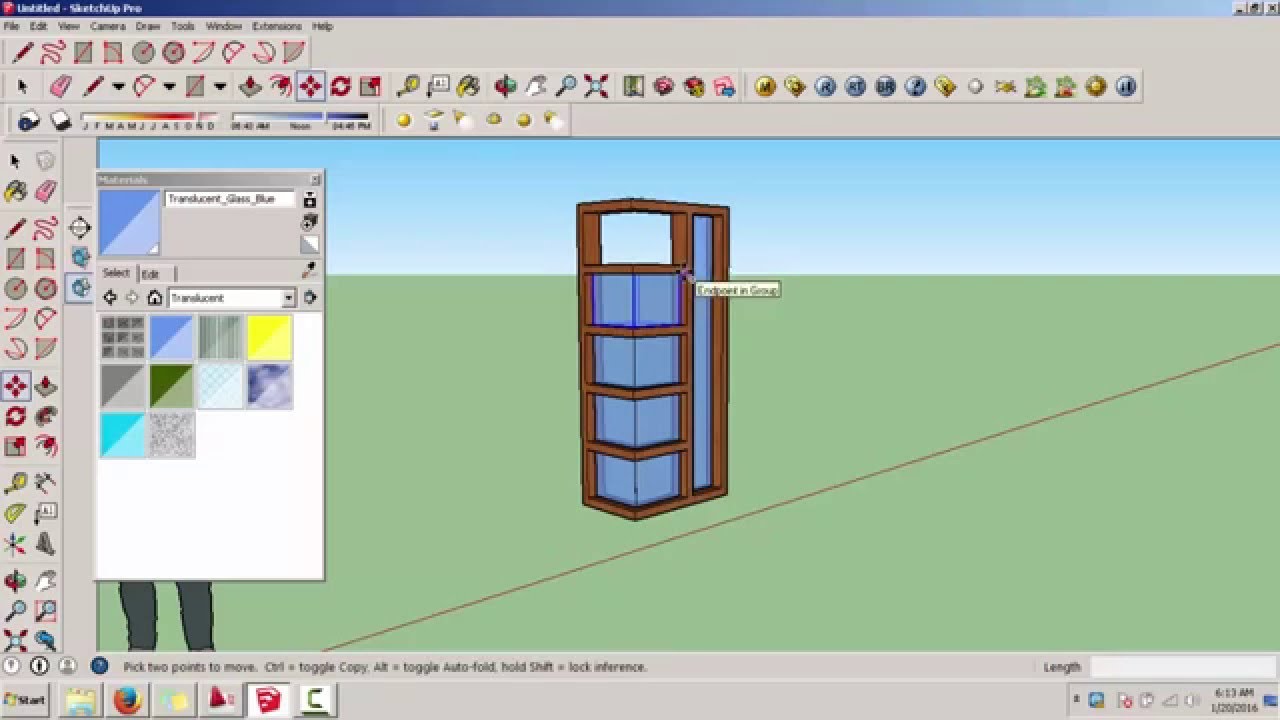 tutorial sketchup bahasa indonesia membuat jendela  sudut  