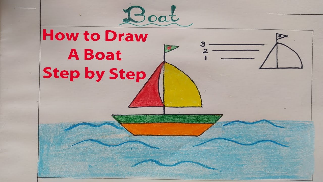 How to draw a boat step by step | How to draw a boat for kids | নৌকা