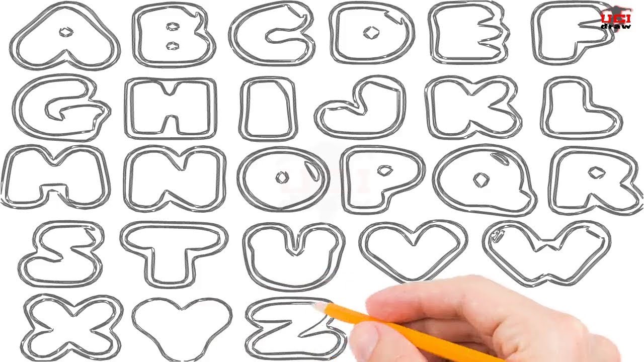 How To Draw Bubble Letters Alphabet Step By Step