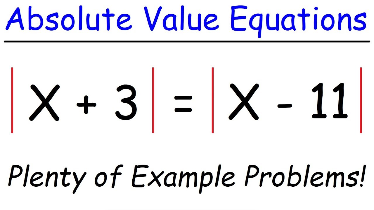 Absolute Value Examples Math