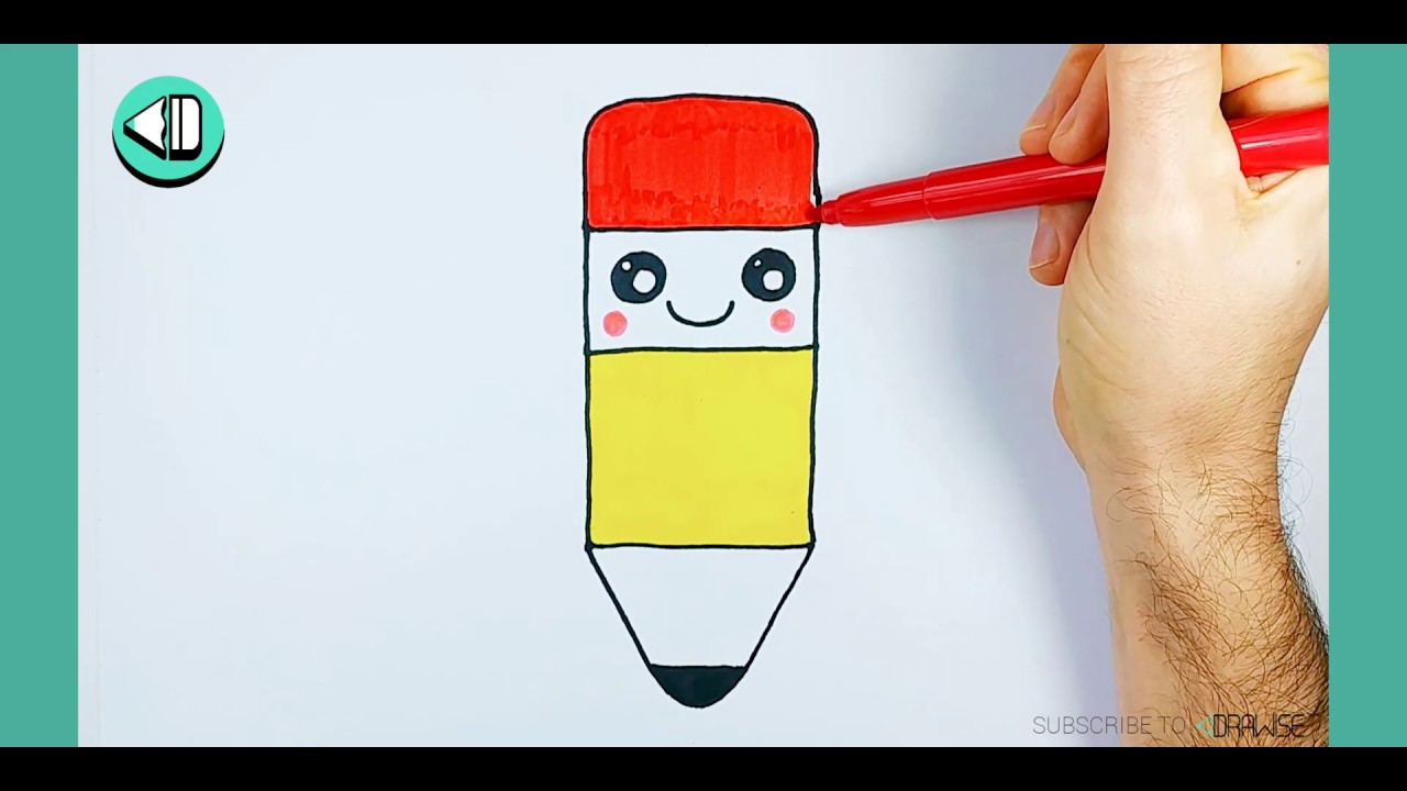 HOW TO DRAW A CUTE PENCIL Easy, Kawaii Style Tutorial - YouTube