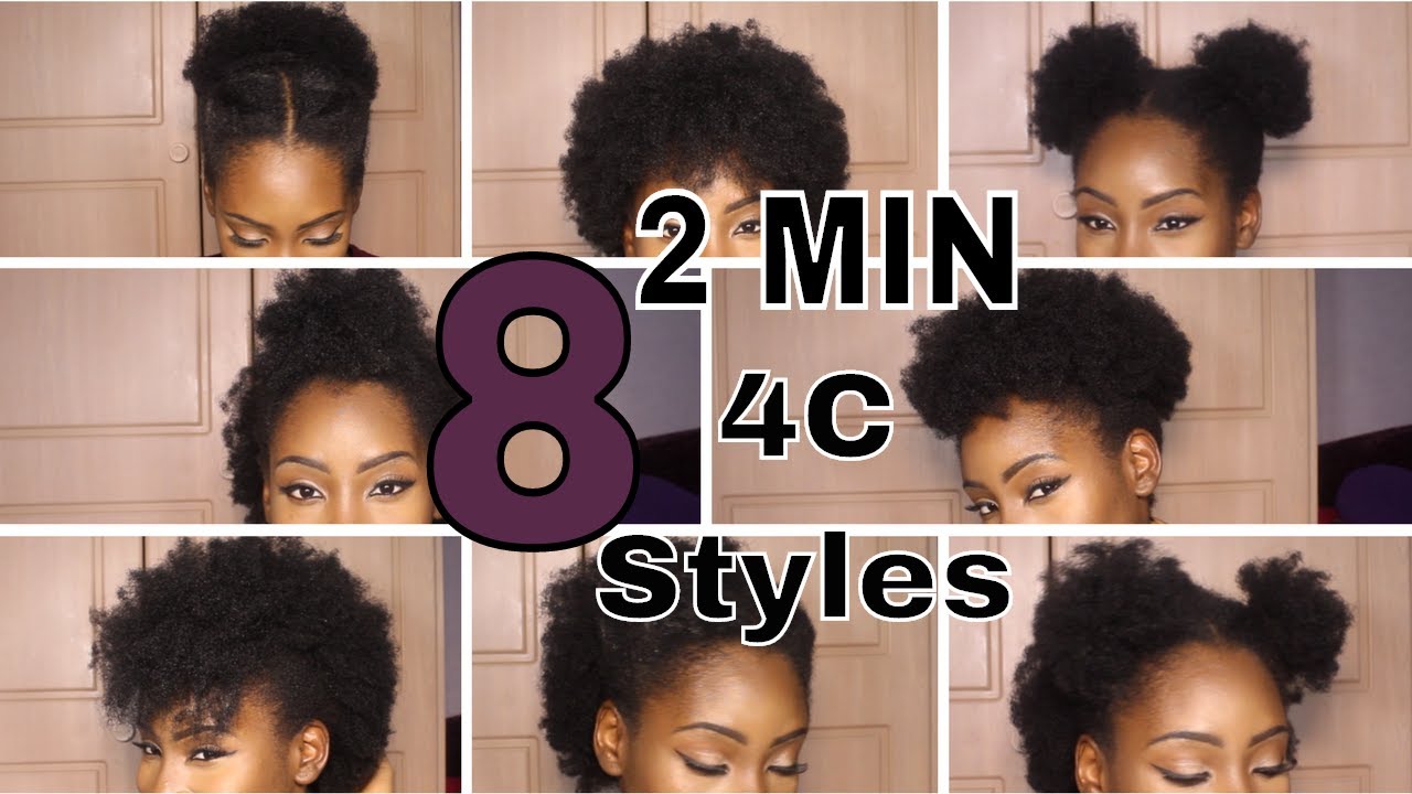 8-super-quick-hairstyles-on-short-4c-hair-youtube