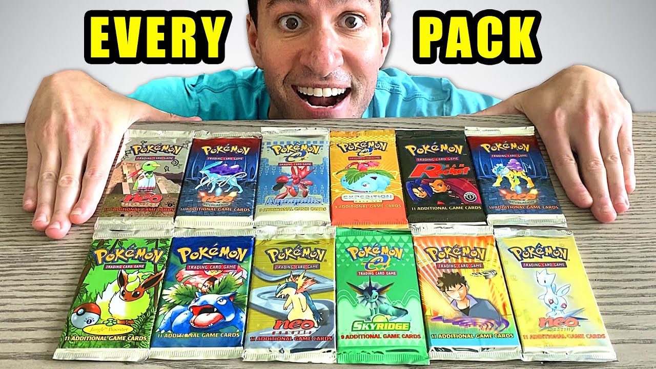 OPENING EVERY PACK OF VINTAGE POKEMON CARDS I GOT... - YouTube image.