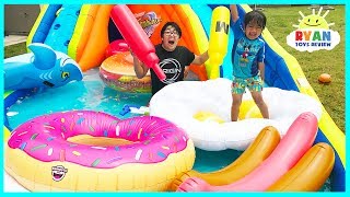 Giant Inflatable Water Slide for kids with Pool Party Giant Floats Food and Family Fun water toys