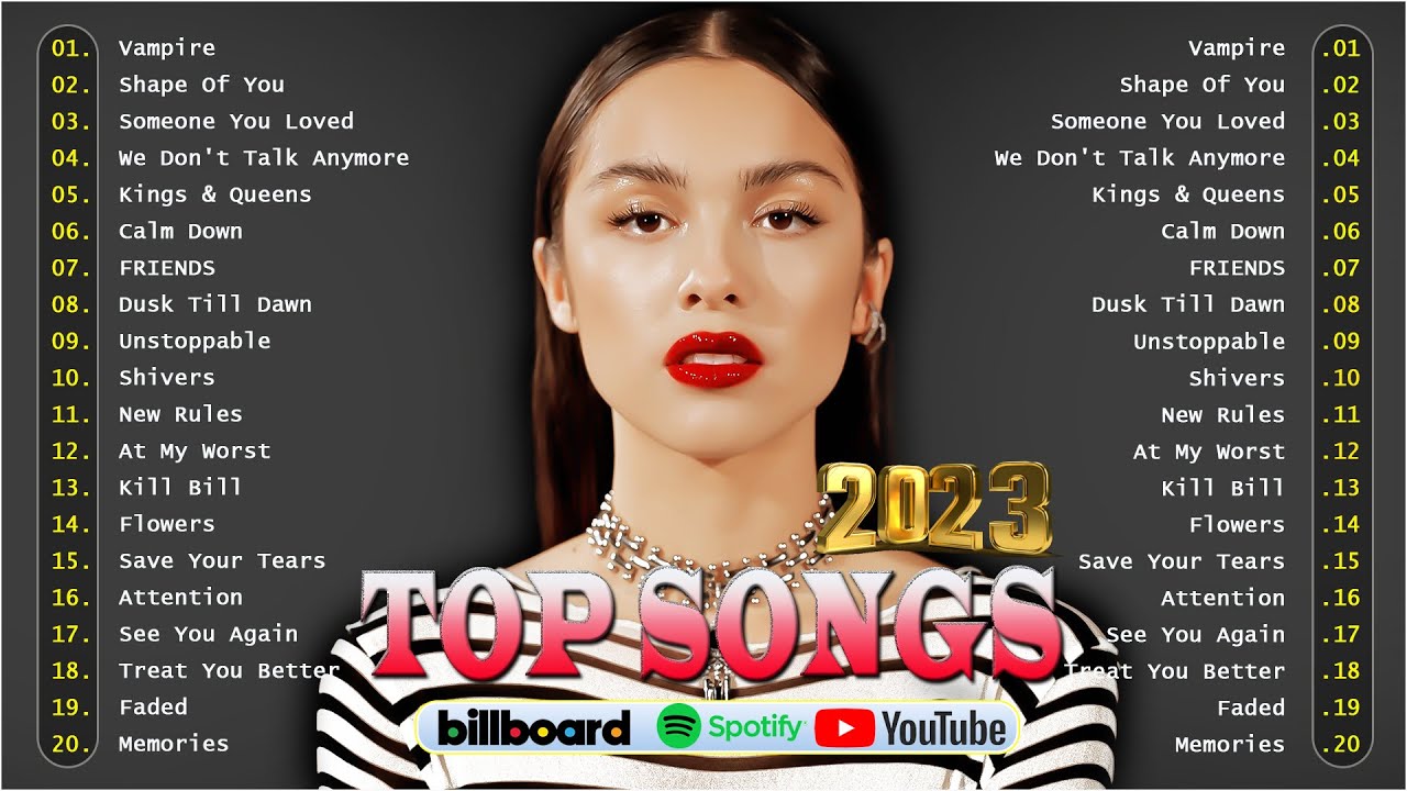 Billboard Hot 100 - Top 40 Popular Songs 2023 - Olivia Rodrigo, The ...