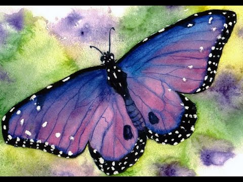 Butterfly watercolor tutorial -easy- Farfalla ad acquerello tutorial ...