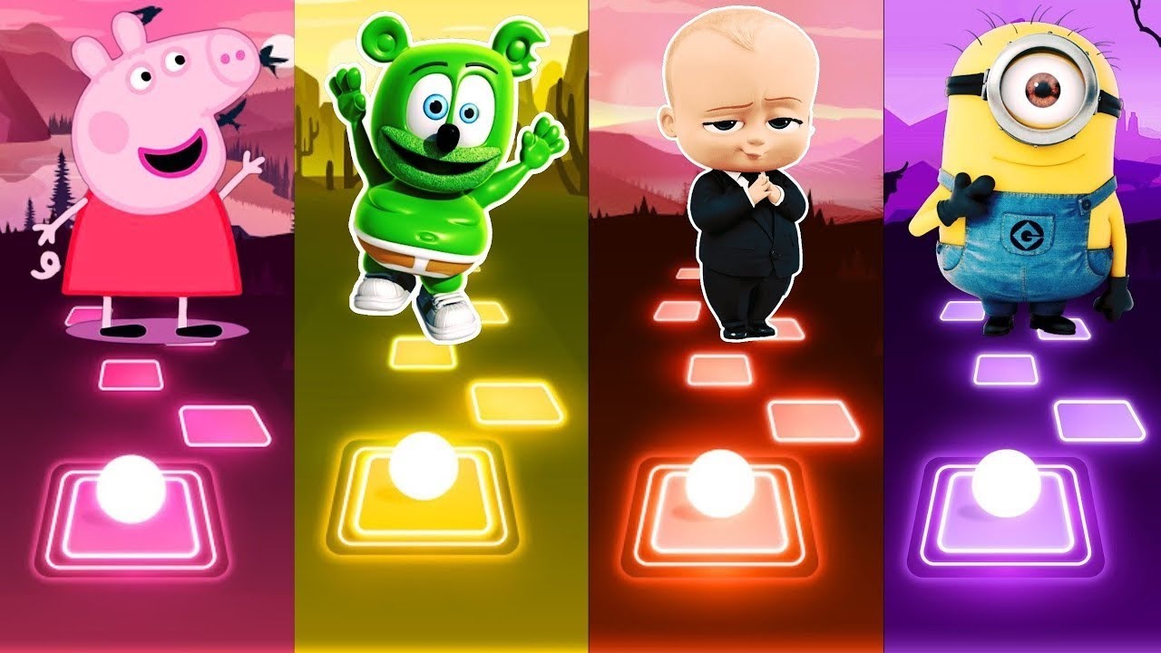 Peppa Pig 🆚 Gummy Bear 🆚 Baby Boss 🆚 Minions | Tiles Hop | Who Is Win 🏆 ...