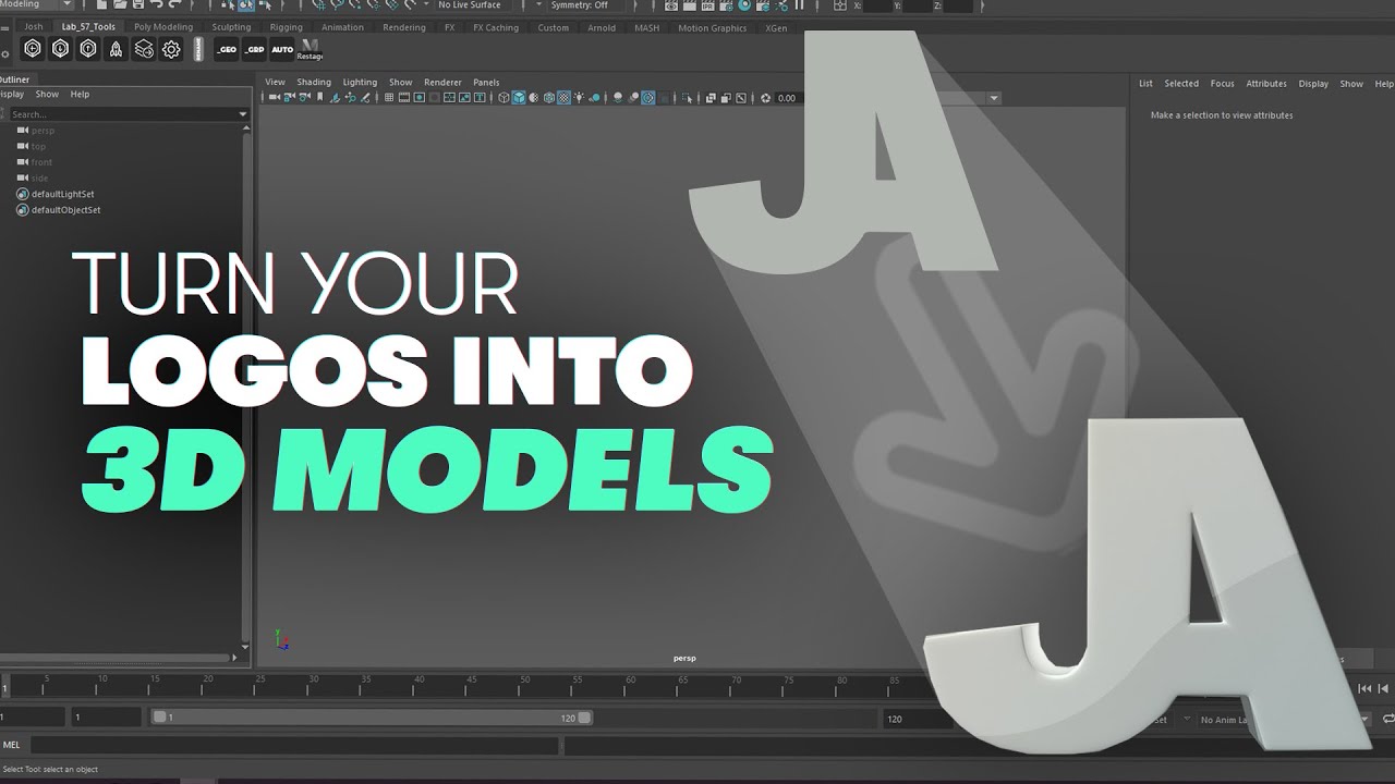 Turn SVG Logos into 3D Models in Maya - YouTube