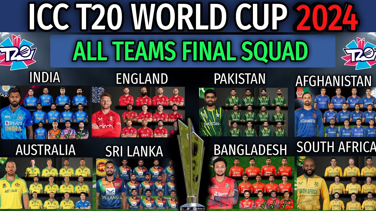 ICC T20 World Cup 2024 All Teams New Squad T20 World Cup 2024 All