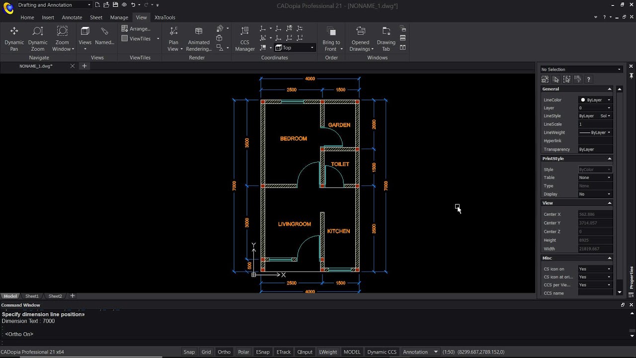 CADOpia 21 Basic Floor Plan 4x7M Tutorial For Beginner [COMPLETE] - YouTube