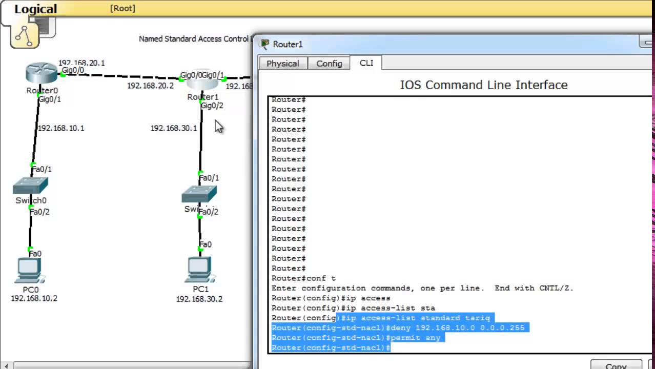 Configure Cisco Named Standard Access Control List ACL on Cisco routers ...