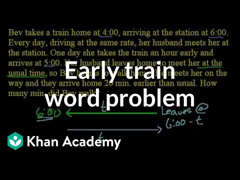 Early Train Word Problem | Linear Equations | Algebra I | Khan Academy