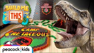 Camp Cretaceous 10,000 Dominoes DESTRUCTION! | JURASSIC WORLDS BUILD ME THIS