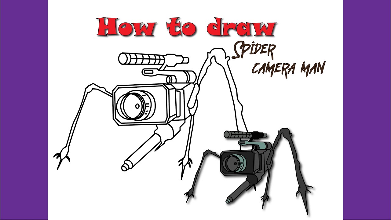 HOW TO DRAW SPIDER CAMERAMAN FROM SKIBIDI TOILET EASY STEP BY STEP