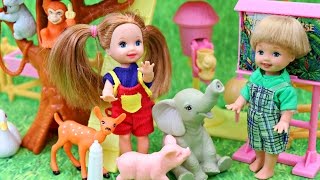 BARBIE KELLY PETTING ZOO!!! Kids Have Fun Playing With Animals Vintage Barbie Playset