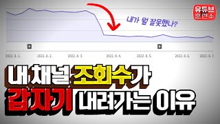 갑자기 유튜브 조회수가 떨어진다면 이렇게 해보세요 | 조회수 노출수 급감 이유