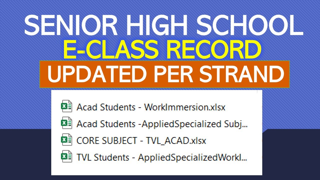 Senior High School E Class Record Templates Deped Ph Trending - Vrogue