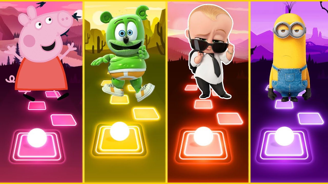 Peppa Pig 🆚 Gummy Bear 🆚 Baby Boss 🆚 Minions | Who Is Win 🎯🏅| Tiles Hop ...