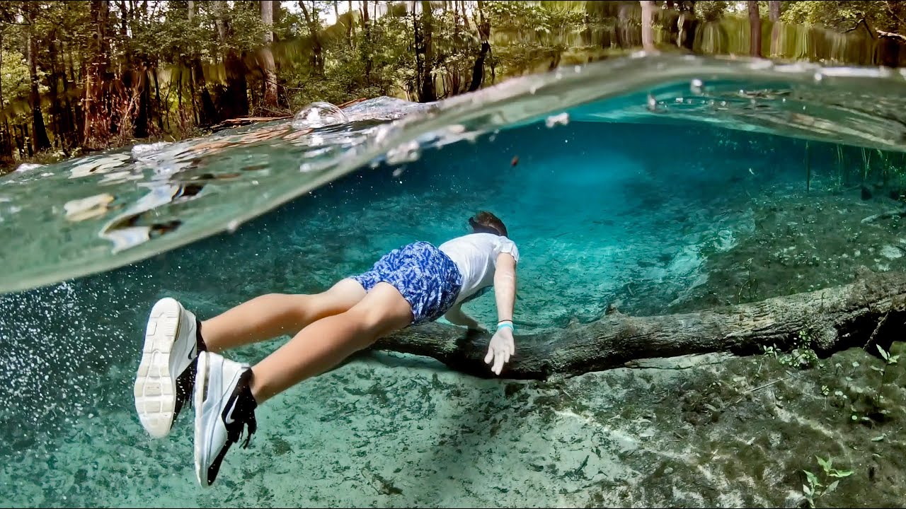 Found Crystal Clear Blue Spring Caves in Florida (Swimming ...