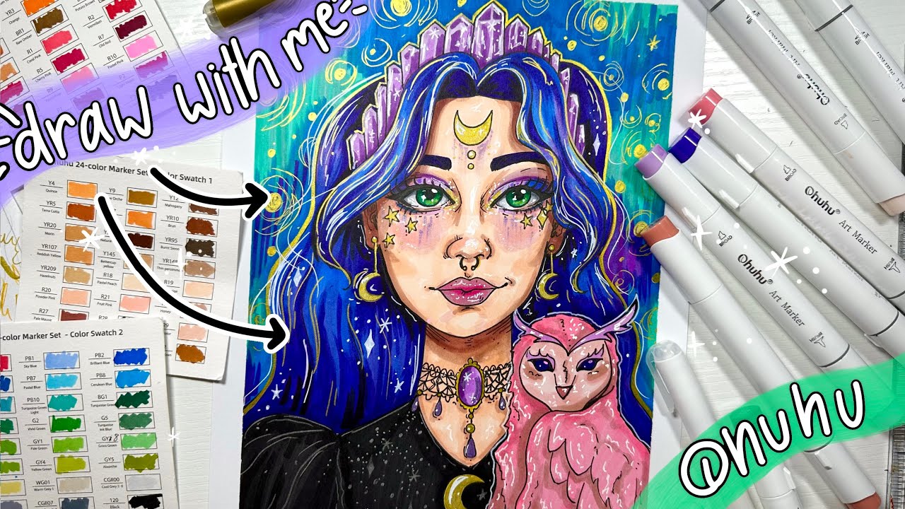 Draw With Me Using Ohuhu Markers! Fall Edition 🍁 - YouTube