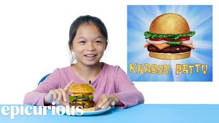 Kids Try Famous Foods From Cartoons, From Spongebob to The Simpsons | Bon Appétit