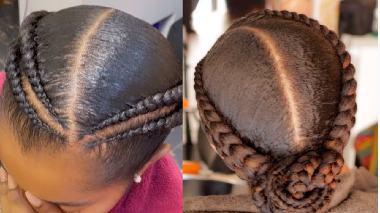 Easy 4 Cornrow All Back HAIRSTYLE / Saloon Work - YouTube