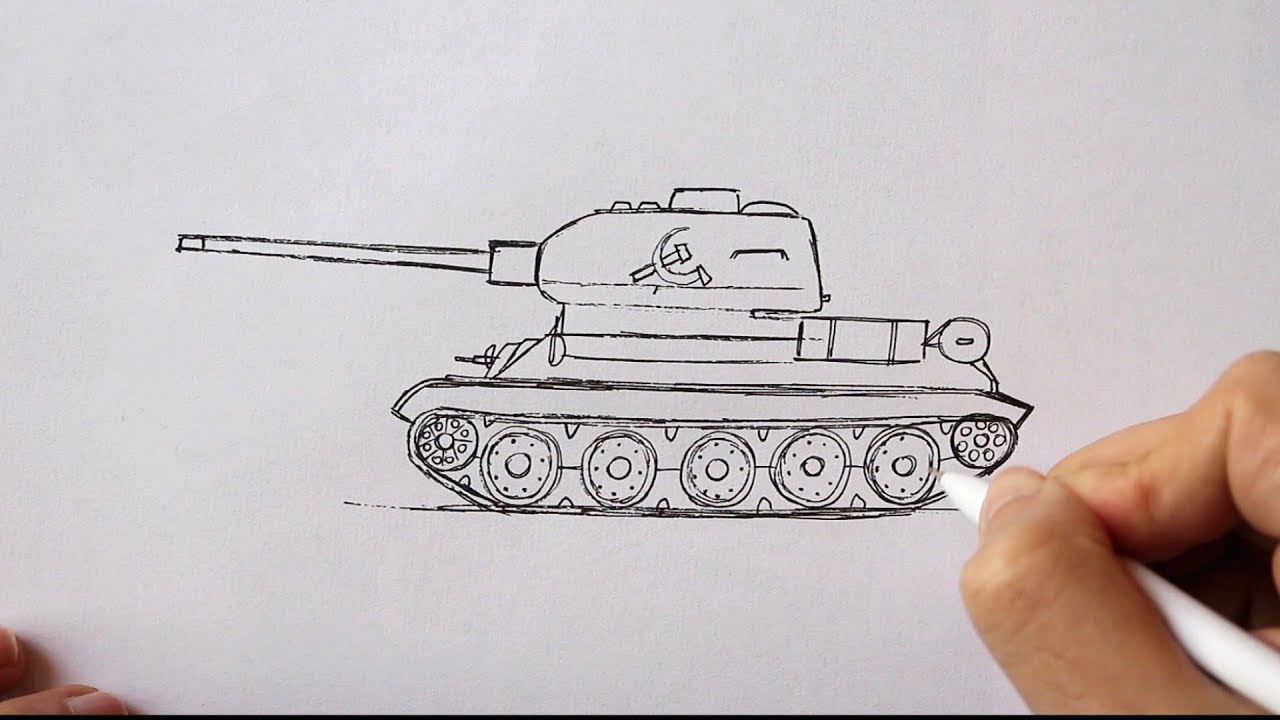 How to draw a Tank | For Beginners - YouTube