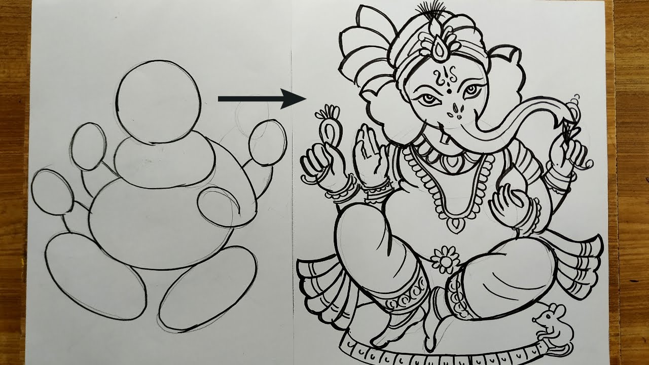 pencil drawing baal ganesha step by step,how to draw lord ganesha ...