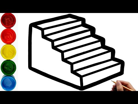 Stairs drawing for kids - YouTube