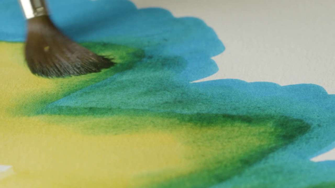 Colour blending with Ecoline colours - YouTube