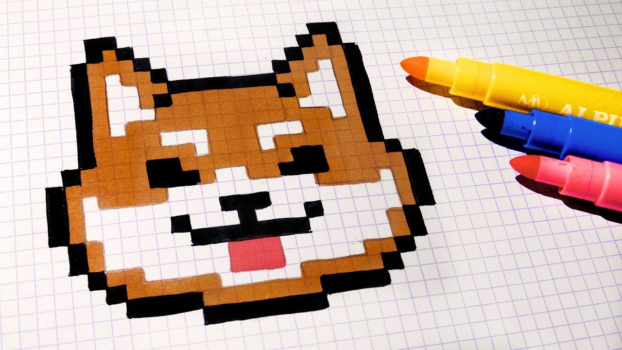 Handmade Pixel Art - How To Draw Kawaii Dog #pixelart - YouTube