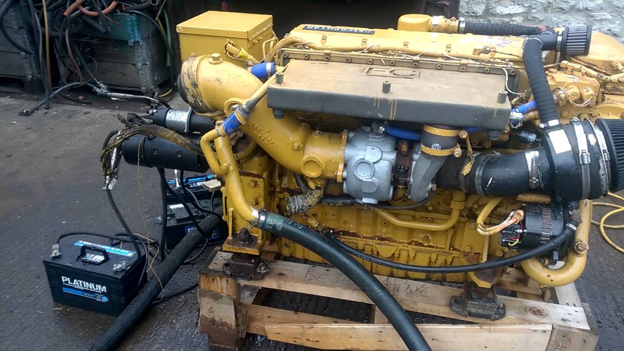 Caterpillar 3126 350hp Marine Diesel Enigne - YouTube