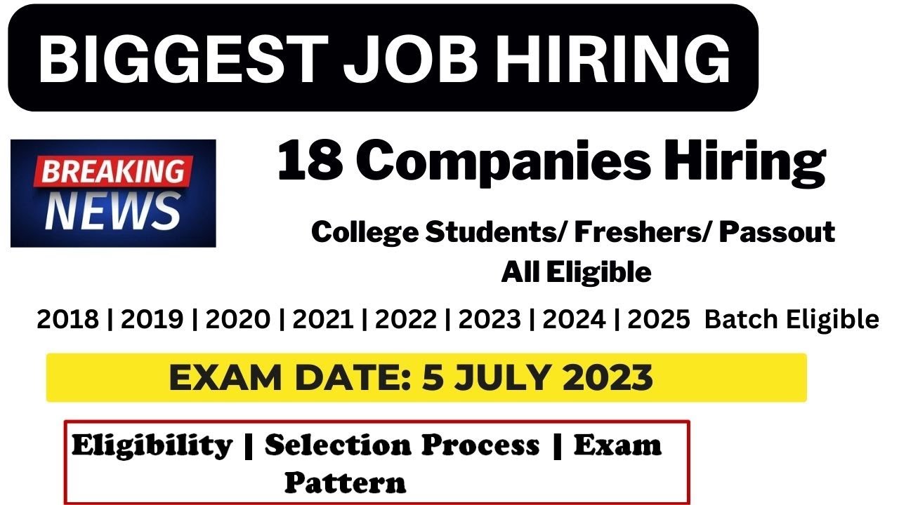 Mega Job Hiring | 18 Off Campus drive | Exam date 5 July | 2025 2024 ...