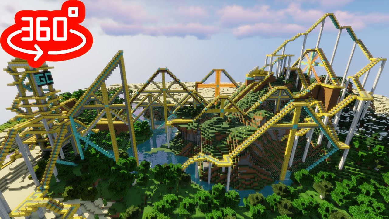 The Golden Coaster - Minecraft 360° Video Roller Coaster Minecraft [VR ...