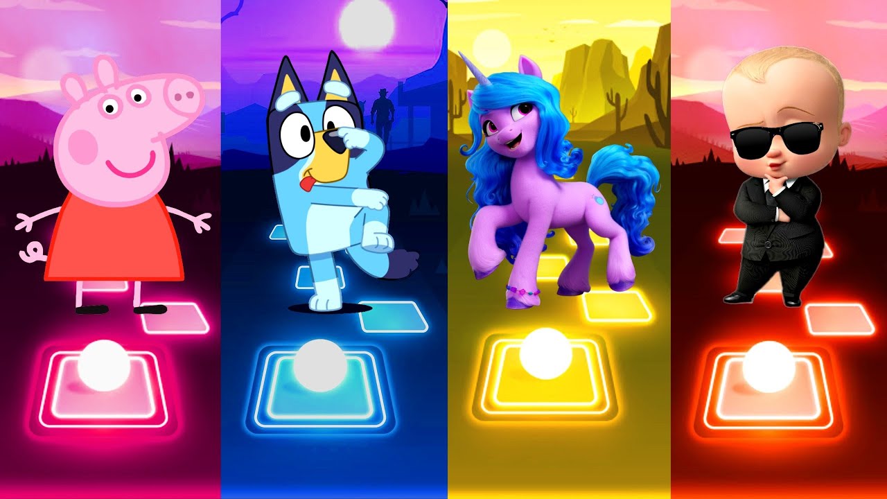 Peppa Pig vs Bluey vs My Little Pony vs Baby Boss - Tiles Hop EDM Rush ...