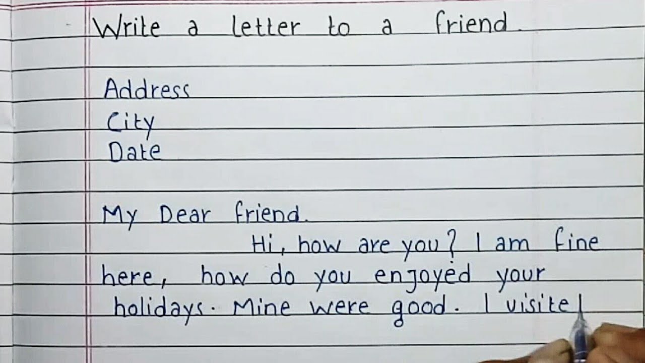 How To Write A Letter To A Friend Format