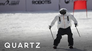 Robots try to ski, just miles from the Olympics