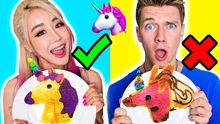 PANCAKE ART CHALLENGE WITH COLLINS KEY! Learn To Make Emojis Out Of DIY Pancake!