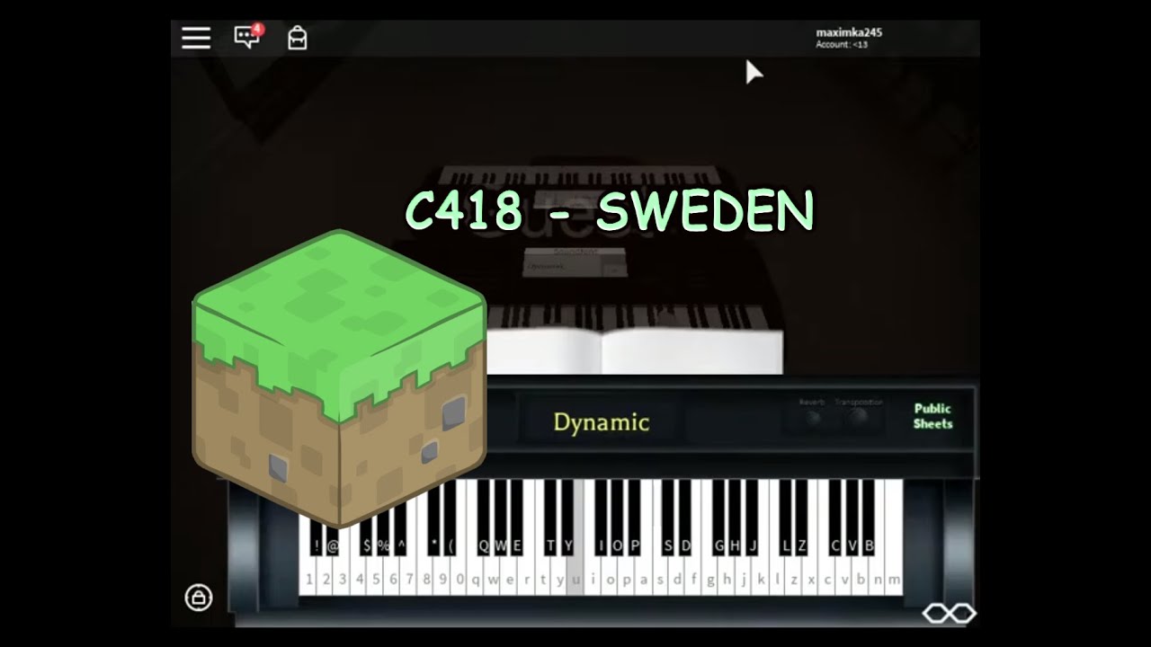 Minecraft - C418 | Roblox Piano + Sheets - YouTube image.