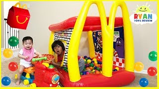 McDonald's Drive Thru Prank Inflatable giant ball pits and giant food + McDonald's Indoor Playground