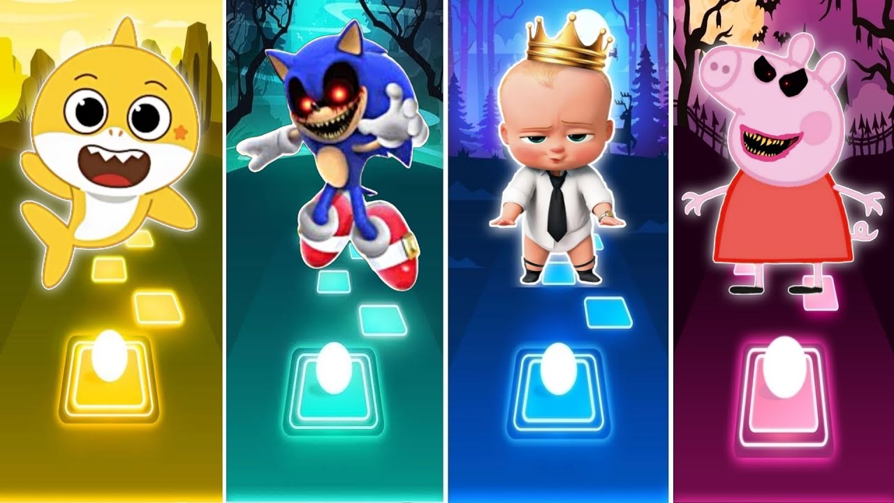 Peppa Pig Exe vs Baby Shark Exe vs Sonic Exe vs Baby Boss Exe ⚡ Tiles ...