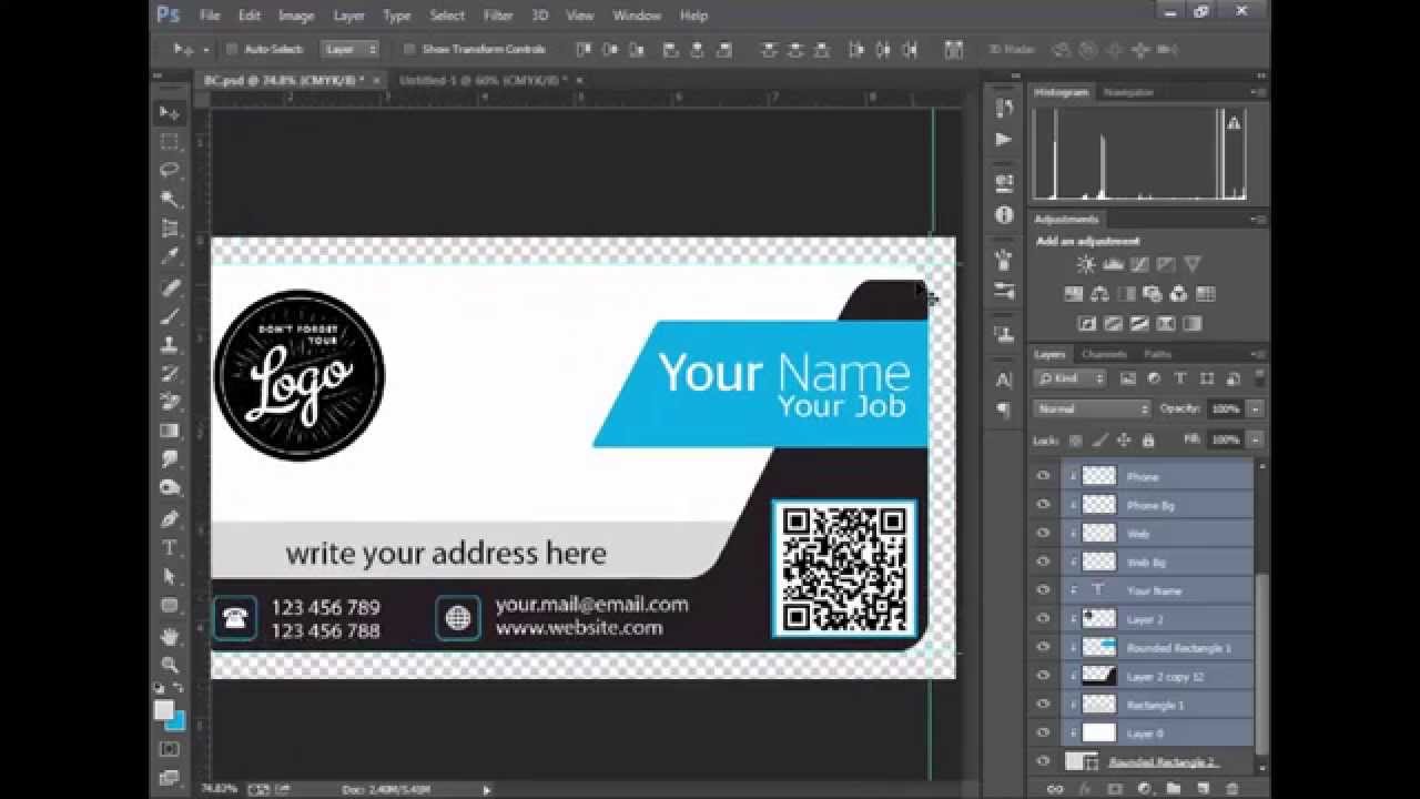 كورس الدعاية والاعلان تصميم الكارت الشخصى Business Card Design Youtube