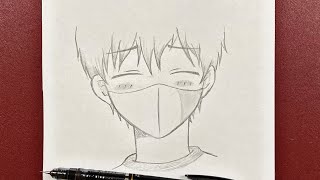 HOW TO DRAW smiling anime boy face  step by step  Bilibili