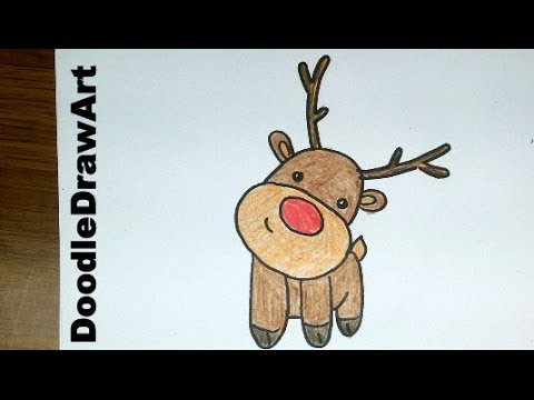 Drawing: How To Draw a Cute Cartoon Rudolph Reindeer Baby - Easy ...