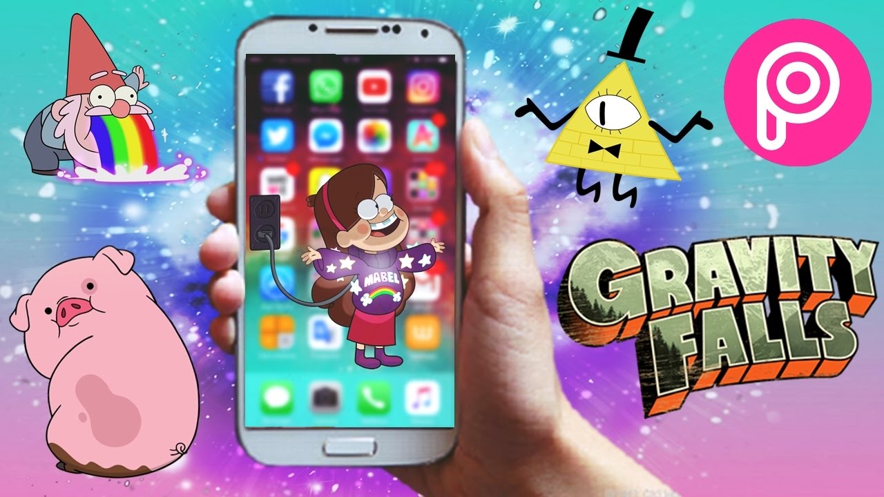 Como Hacer Fondos De Pantalla Para Celular Con PicsArt | Gravity Falls -  YouTube