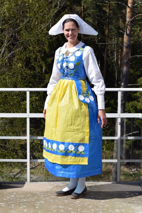 Swedish traditional costume made from Ikea bags | Boing Boing