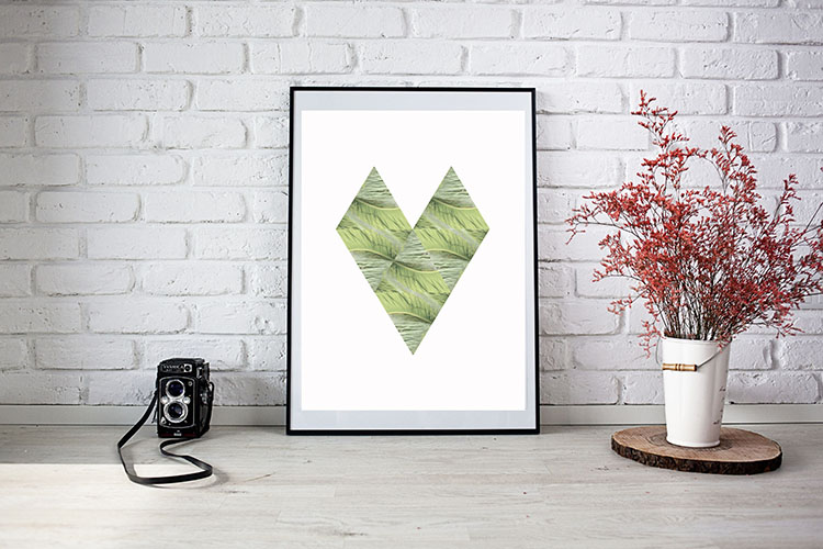 Printable Scandinavian Style Tropical Heart Art