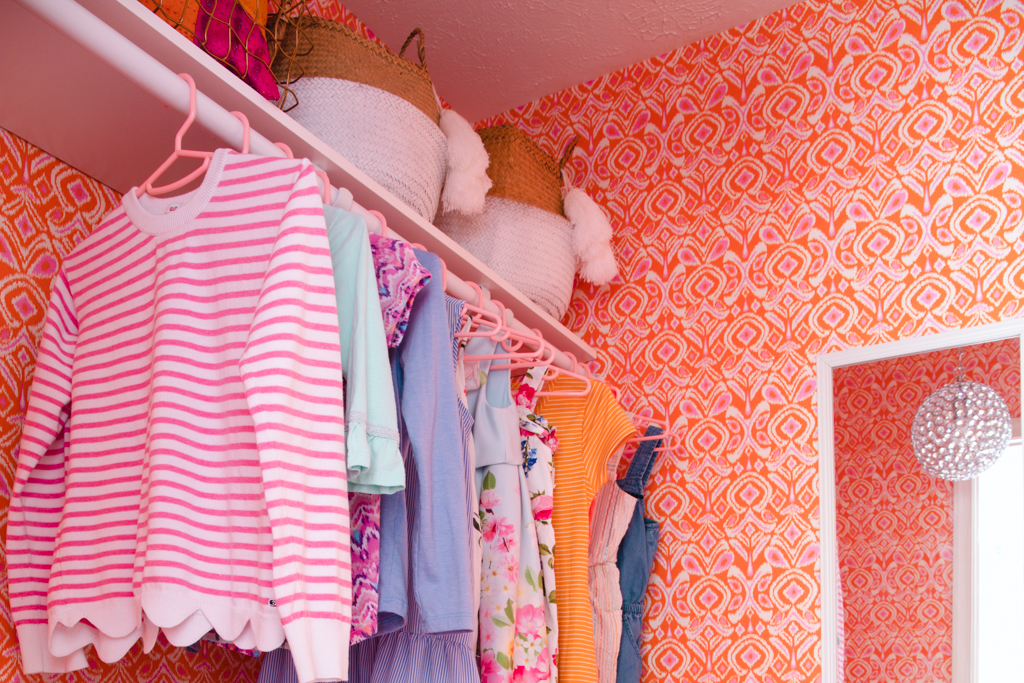 Wallpapered Girl’s Closet Makeover