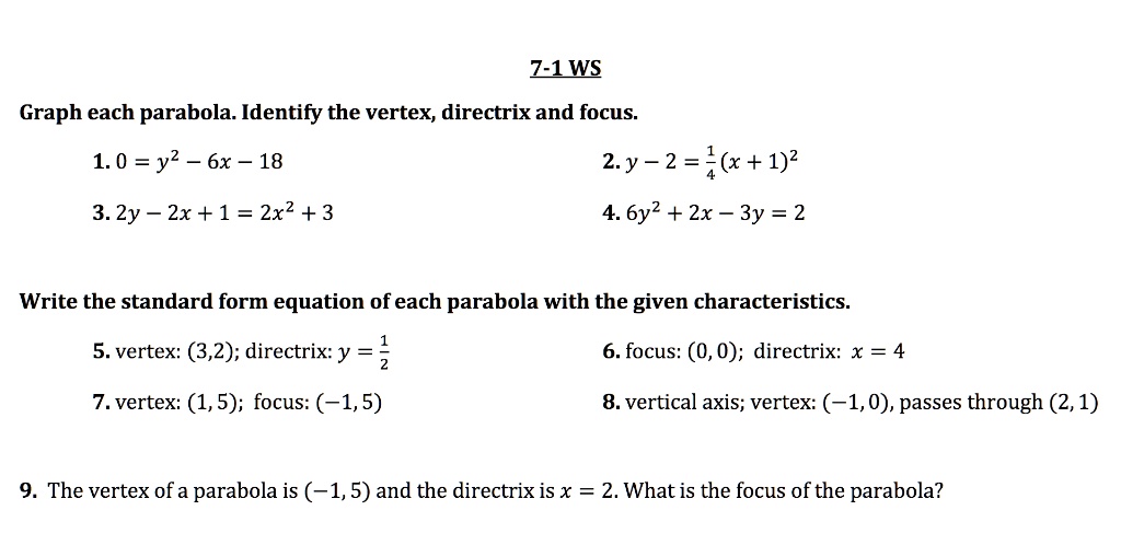 Zlws Graph Each Parabola Identify