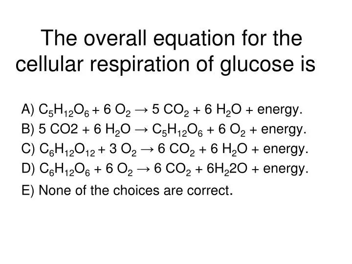 Cellular Respiration Of Glucose